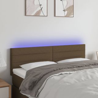 LED-voodipeats, tumepruun, 144x5x78/88 cm, kangas