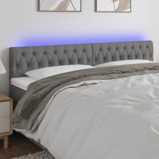 LED-voodipeats, tumehall, 200x7x78/88 cm, kangas