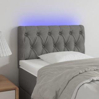 LED-voodipeats, tumehall, 80x7x78/88 cm, kangas