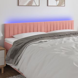 LED-voodipeats, roosa, 200x5x78/88 cm, samet