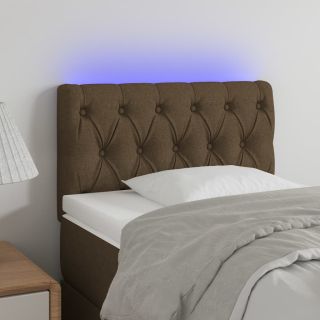 LED-voodipeats, tumepruun, 80x7x78/88 cm, kangas