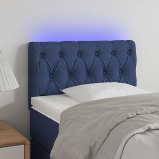 LED-voodipeats, sinine, 80x7x78/88 cm, kangas