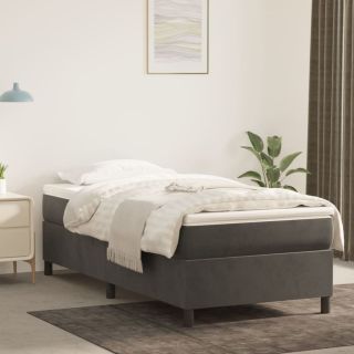 Voodiraam ilma Madratsita helehall, 90x190 cm samet