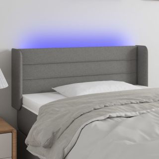 LED-voodipeats, tumehall, 103x16x78/88 cm, kangas