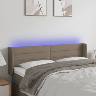 LED-voodipeats, pruunikashall, 147x16x78/88 cm, kangas