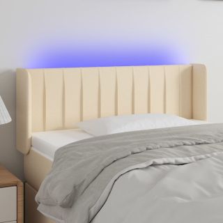 LED-voodipeats, kreemjas, 93x16x78/88 cm, kangas
