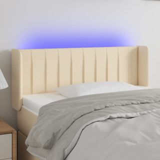 LED-voodipeats, kreemjas, 83x16x78/88 cm, kangas