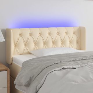 LED-voodipeats, kreemjas, 103x16x78/88 cm, kangas