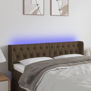 LED-voodipeats, tumepruun, 147x16x78/88 cm, kangas