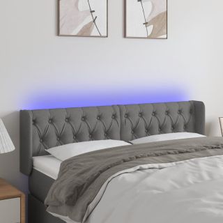 LED-voodipeats, tumehall, 147x16x78/88 cm, kangas