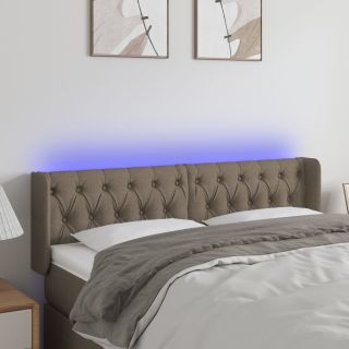 LED-voodipeats, pruunikashall, 147x16x78/88 cm, kangas