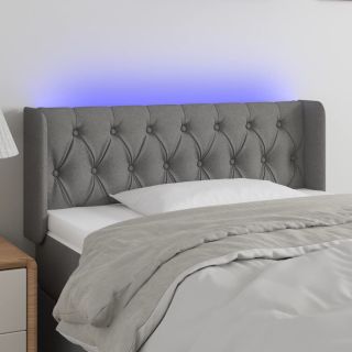 LED-voodipeats, tumehall, 93x16x78/88 cm, kangas