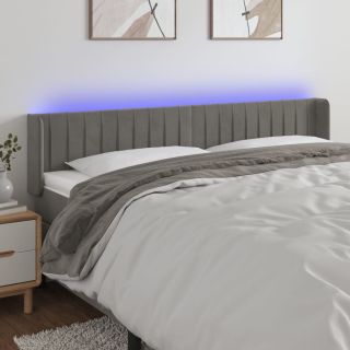 LED-voodipeats, helehall, 183x16x78/88 cm, samet