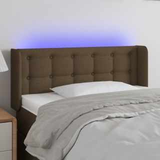 LED-voodipeats, tumepruun, 103x16x78/88 cm, kangas