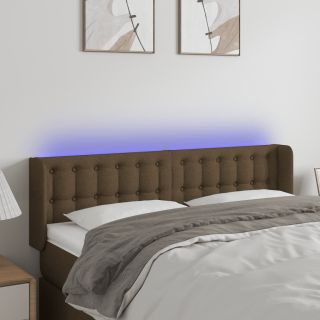 LED-voodipeats, tumepruun, 147x16x78/88 cm, kangas