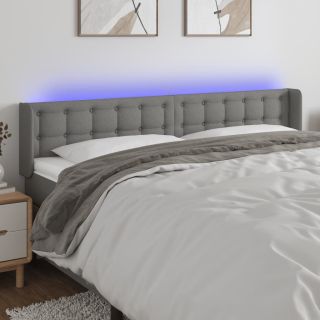 LED-voodipeats, tumehall, 163x16x78/88 cm, kangas
