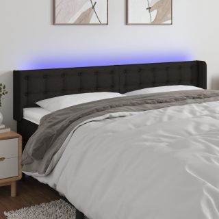 LED-voodipeats, must, 163x16x78/88 cm, kangas