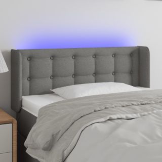 Изголовье со светодиодной подсветкой, темно-серое, 93x16x78/88 см, ткань