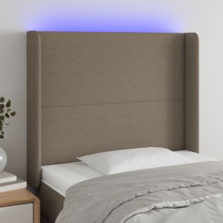 LED-voodipeats, pruunikashall, 83x16x118/128 cm, kangas