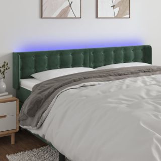 LED-voodipeats, tumeroheline, 163x16x78/88 cm, samet