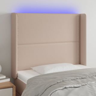 LED-voodipeats, Cappuccino, 93x16x118/128 cm, kunstnahk