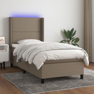 матрас для континентальной кровати и светодиоды, коричневый, 80x200 см, ткань