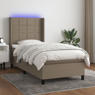 матрас для континентальной кровати и светодиоды, коричневый, 90x200 см, ткань