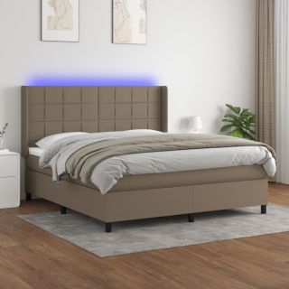 Матрас для континентальной кровати и светодиоды, коричневый, 160x200 см, ткань