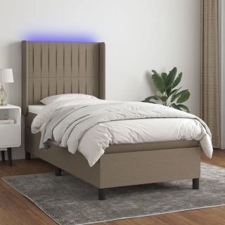матрас для континентальной кровати и светодиоды, коричневый, 100x200 см, ткань