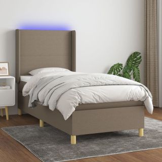 матрас для континентальной кровати и светодиоды, коричневый, 100x200 см, ткань