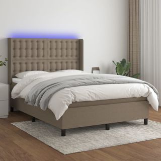 Матрас для континентальной кровати и светодиоды, коричневый, 140x200 см, ткань