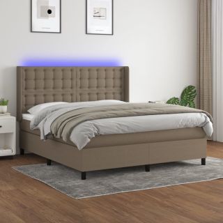 матрас для континентальной кровати и светодиоды, коричневый, 180x200 см, ткань