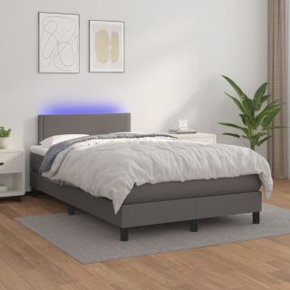 Матрас для континентальной кровати, светодиодный, серый, 120x200 см, искусственная кожа