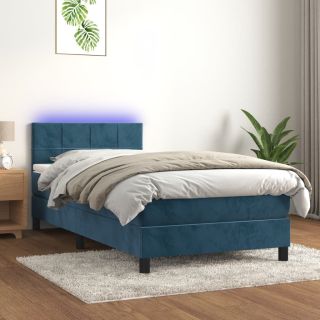 матрас для континентальной кровати, светодиодный, темно-синий, 100x200 см, бархат