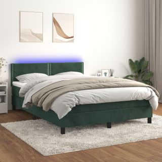 kontinentaalvoodi madrats, LED, tumeroheline, 140x190 cm, samet
