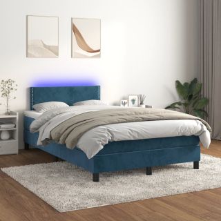 матрас для континентальной кровати, светодиодный, темно-синий, 120x200 см, бархат