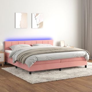 матрас для континентальной кровати, светодиодный, розовый, 200x200 см, бархат