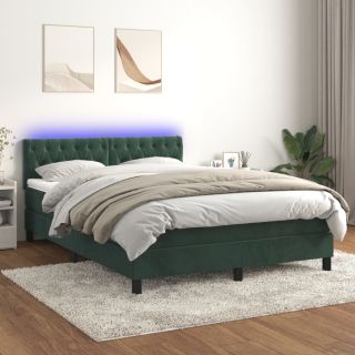 kontinentaalvoodi madrats, LED, tumeroheline, 140x190 cm, samet