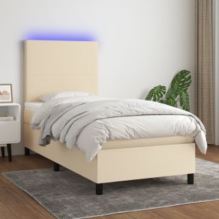 матрас для континентальной кровати и светодиоды, кремовый, 80x200 см, ткань