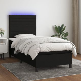 Матрас для континентальной кровати и светодиоды, черный, 100x200 см, ткань