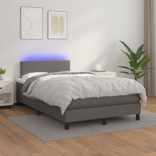 Матрас для континентальной кровати, светодиодный, серый, 120x200 см, искусственная кожа