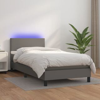 матрас для континентальной кровати, светодиодный, серый, 80x200 см, искусственная кожа