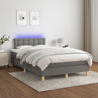 матрас для континентальной кровати и светодиоды, темно-серый, 120x200 см, ткань