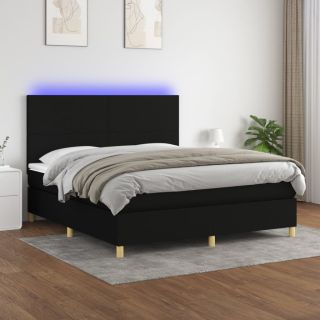 Матрас для континентальной кровати и светодиоды, черный, 160x200 см, ткань