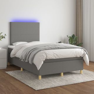 матрас для континентальной кровати и светодиоды, темно-серый, 120x200 см, ткань