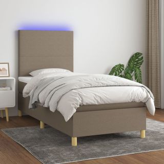 матрас для континентальной кровати и светодиоды, коричневый, 80x200 см, ткань