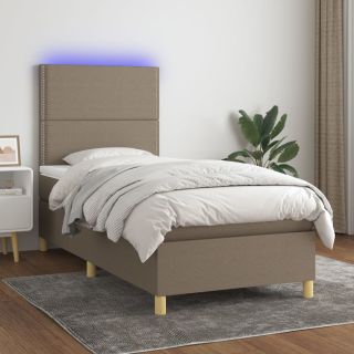 матрас для континентальной кровати и светодиоды, коричневый, 100x200 см, ткань