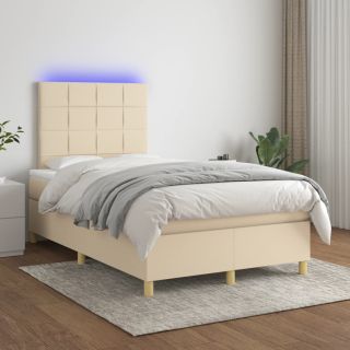 матрас для континентальной кровати и светодиоды, кремовый, 120x200 см, ткань