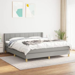 kontinentaalvoodi madratsiga, helehall, 180x200 cm, kangas