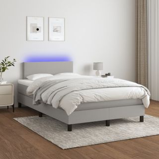матрас для континентальной кровати и светодиоды, светло-серый, 120x200 см, ткань